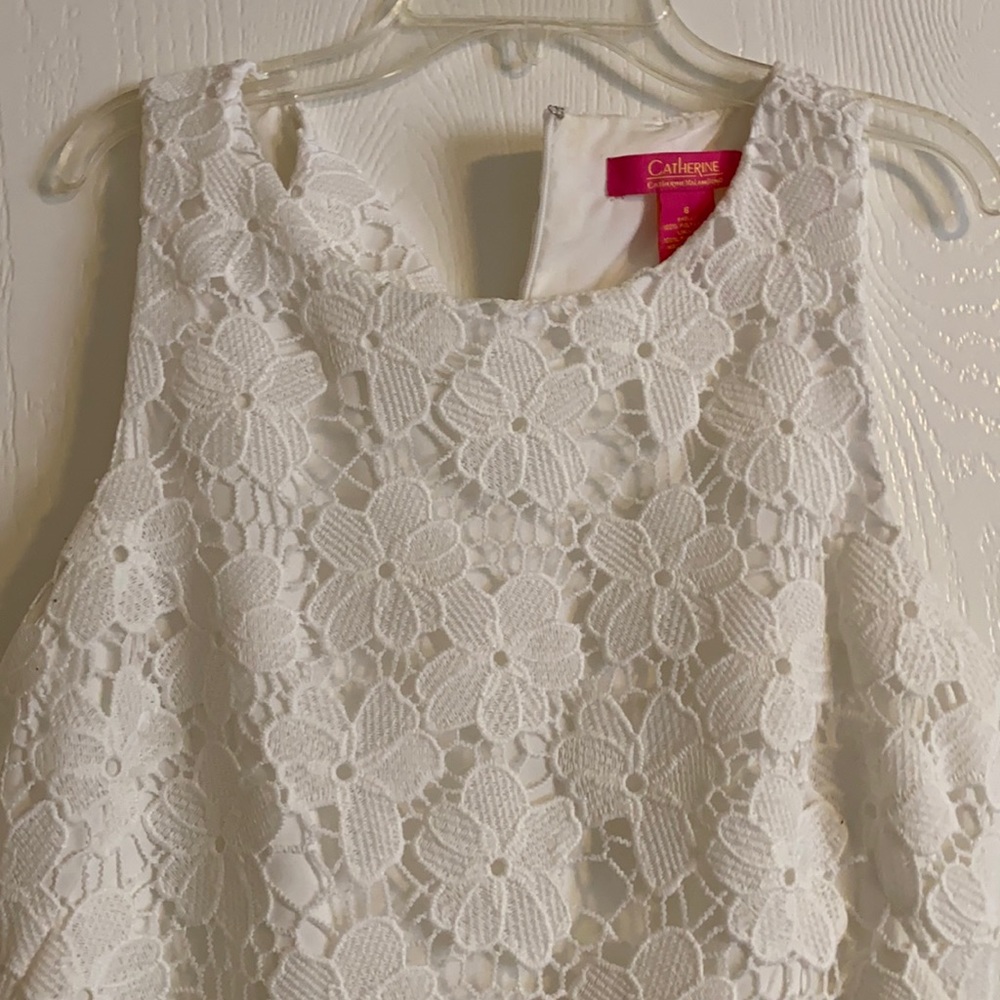 Catherine Malandrino white floral lace cutout